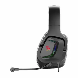 Bloody G573 Black o'yin garniturasi, USB, Virtual 7.1 Surround Sound, 50 mm, RGB-yoritish, shovqinni bostiruvchi olinadigan mikrofon