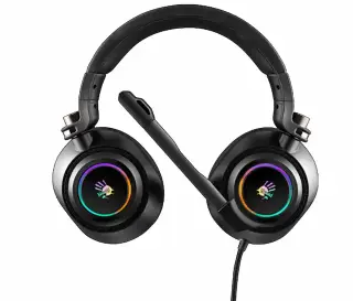 Bloody G580 Black o'yin garniturasi, USB, Virtual 7.1 Surround Sound, 50 mm, RGB-yoritish, shovqinni bosuvchi mikrofon