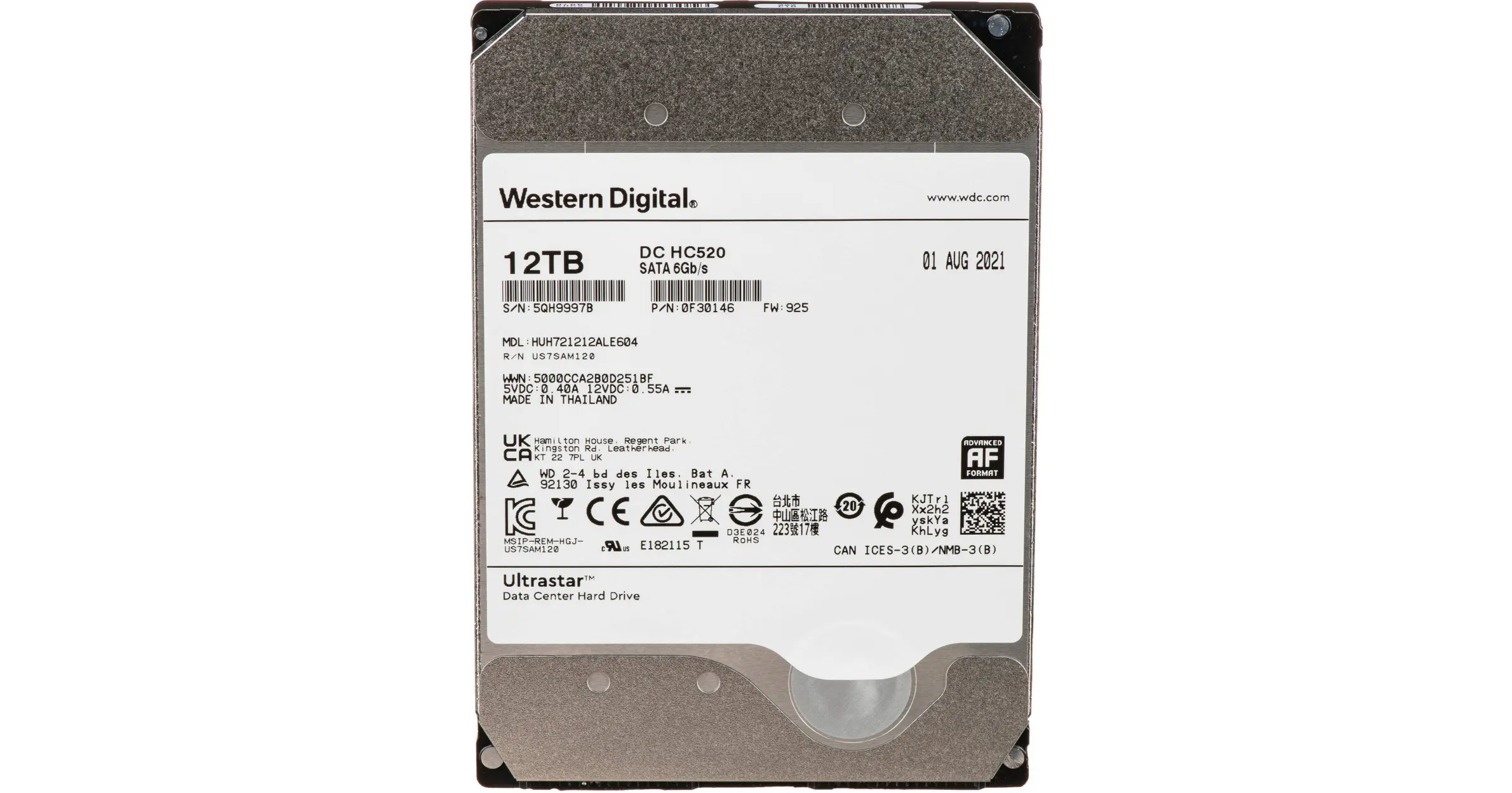 WD Ultrastar 12TB qattiq diski (HDD)