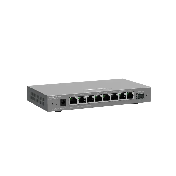 Ruijie Reyee RG-EG209GS marshrutizatori, 9 port, Gigabit, 8 RJ45, 1 SFP, o'tkazuvchanlik qobiliyati 1 Gbit/s gacha