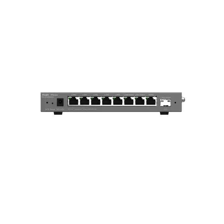 Ruijie Reyee RG-EG209GS marshrutizatori, 9 port, Gigabit, 8 RJ45, 1 SFP, o'tkazuvchanlik qobiliyati 1 Gbit/s gacha