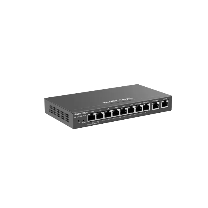 Ruijie Reyee RG-EG210G-P-V3 marshrutizatori, 10 port, Gigabit, 8 PoE+, 110 Vt, 1 Gbit/s gacha