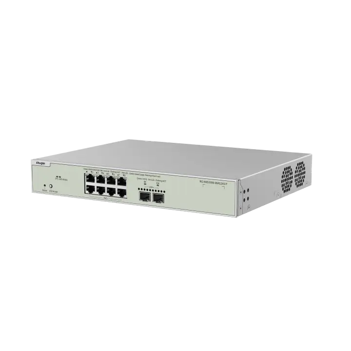 Коммутатор Ruijie Reyee RG-NBS3300-8MG2XS-P, 10 портов, Multi-Gigabit, 8 PoE+, 240 Вт, 2 SFP+ 10G
