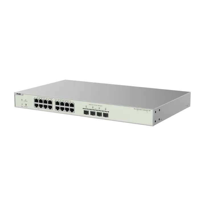 Коммутатор Ruijie Reyee RG-NBS3300-16MG4XS-HP, 20 портов, Multi-Gigabit, 12 PoE+, 4 PoE++, 370 Вт, 4 SFP+ 10G