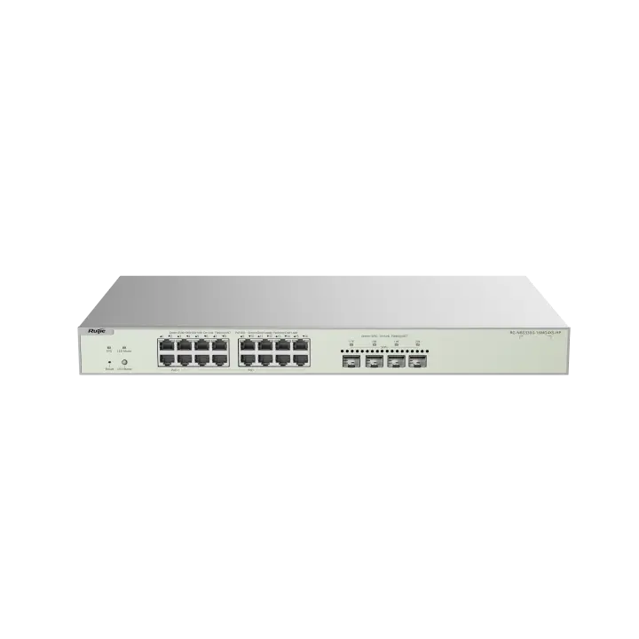 Коммутатор Ruijie Reyee RG-NBS3300-16MG4XS-HP, 20 портов, Multi-Gigabit, 12 PoE+, 4 PoE++, 370 Вт, 4 SFP+ 10G