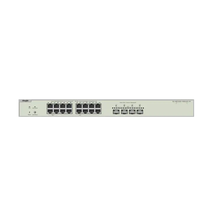 Коммутатор Ruijie Reyee RG-NBS3300-16MG4XS-HP, 20 портов, Multi-Gigabit, 12 PoE+, 4 PoE++, 370 Вт, 4 SFP+ 10G