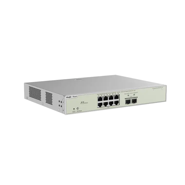 Коммутатор Ruijie Reyee RG-NBS5300-8MG2XS-UP, 10 портов, Multi-Gigabit 2.5G, 8 PoE++, 370 Вт, 2 SFP+ 10G